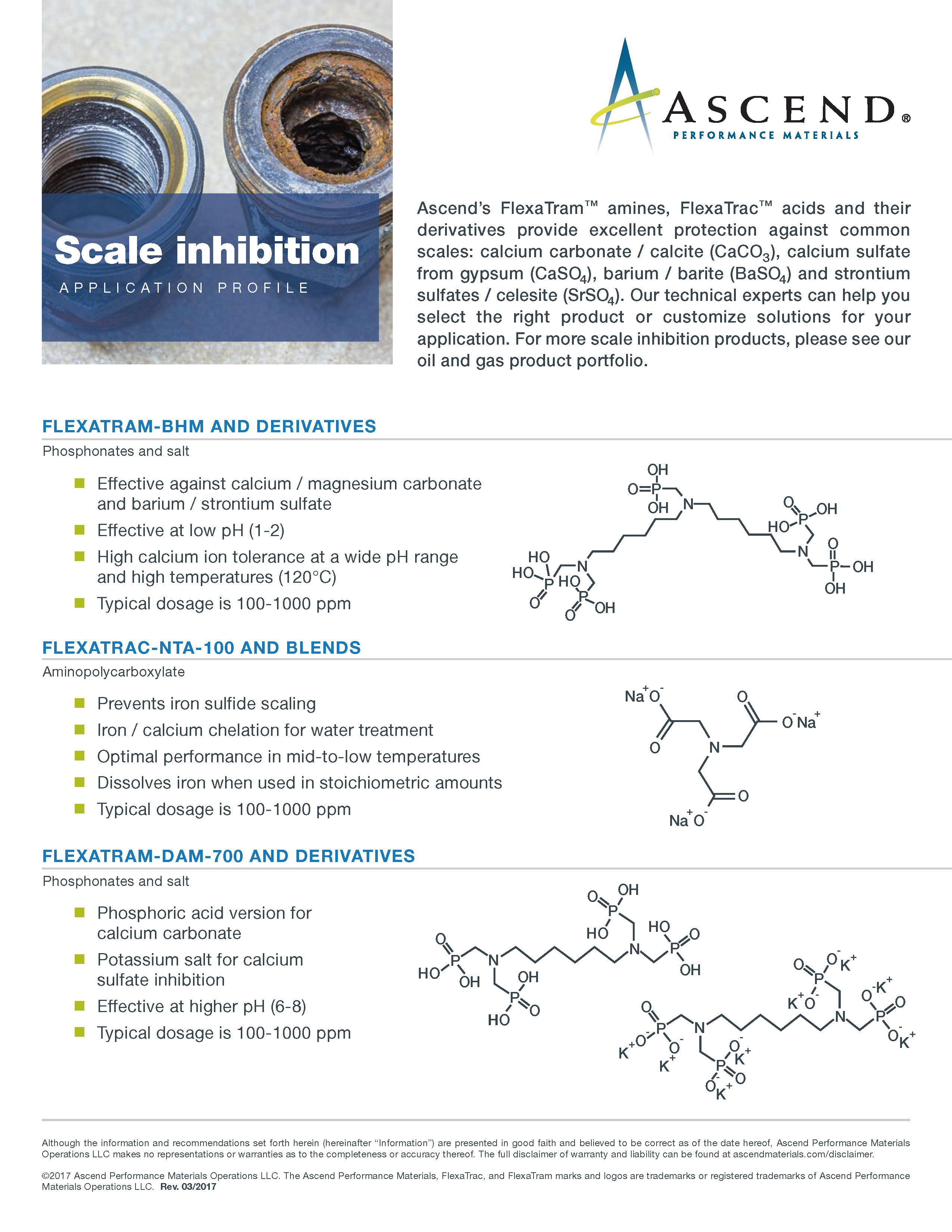 Specialty chemicals application: scale inhibition