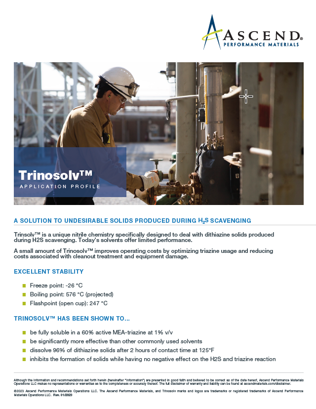 Specialty chemicals application: Trinosolv